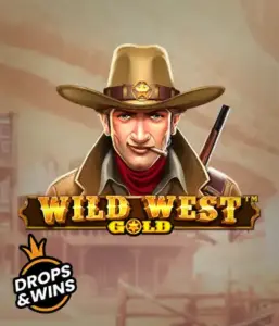  Meet the daring sheriff of "Wild West Gold," a captivating slot game by Pragmatic Play. The image shows a stern-faced sheriff with a sheriff’s badge, set against a dusty Old West town backdrop. The game's title is prominently displayed in a stylized font, highlighting the theme of adventure and law enforcement in the wild frontier. 